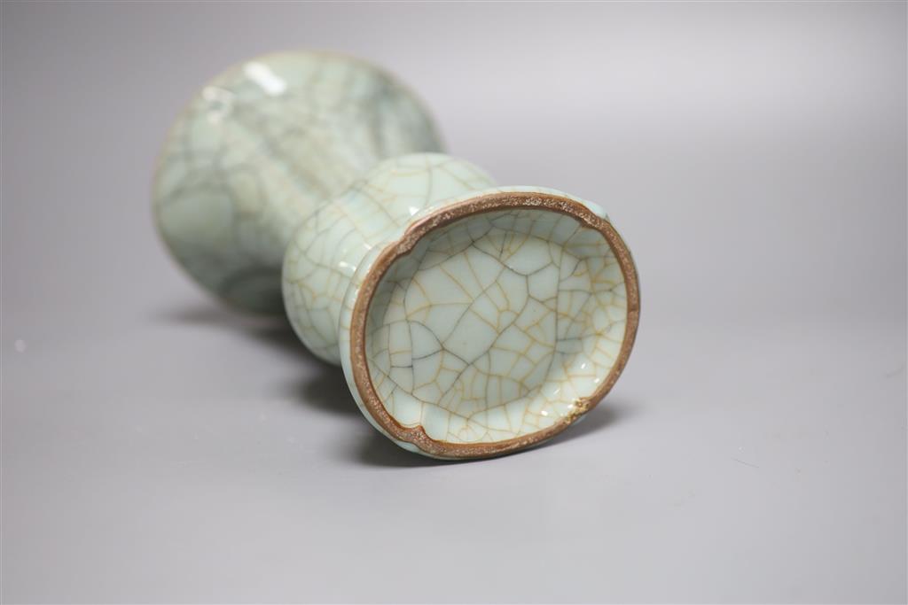 A Chinese Ru type petal lobed vase, height 22cm